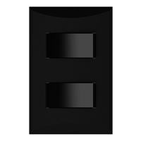 Apagador Linea Plata Doble Negro Eagle