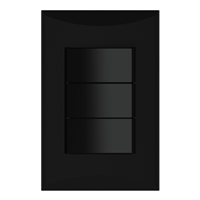 Apagador Linea Plata Triple Negro Eagle