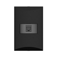 Toma Red Rj45 Con Placa Linea Plata Negro Eagle