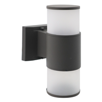 Lampara Pared Exterior Gris Transp 2 Bomb 6 W Luz Calida