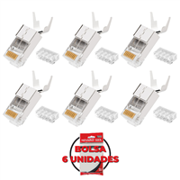 Conector Modular Red Rj45 Cat 7 Metal 6 unidades Miyako