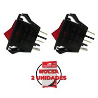 Switch Cuadrado con Luz 12 V 10 A 3 Puntos 2 Unidades Miyako