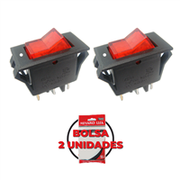 Switch Cuadrado con Luz 10 A 3 Puntos 2 Unidades Miyako