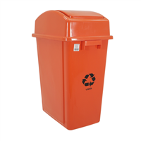 Basurero Reciclaje 42 L Vidrio Naranja HomePro