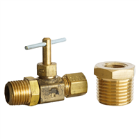 Llave Control Aguja 1/4" con Busing Reductor Npt 1/2 x 1/4"