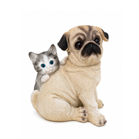 Adorno Pug y Gato Jardin