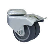 Rueda Doble Giratori Mueble Agujero Con Fren 50mm 45Kg Tente