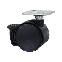 Rueda Giratoria Mueble Doble Placa Con Freno 40mm 30Kg Tente