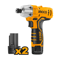 Atornillador Impacto Inalambrico 1/4" 12 V 2 Bateria Ingco