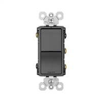 Apagador Doble 15A Negro Radiant