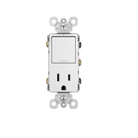 Apagador + Toma Corriente 15 A Blanco Radiant