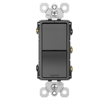 Apagador Doble 3 Vias 15 A Negro Radiant