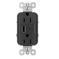 Toma Corriente Duplex Usb 15A 125 V Negro Radiant