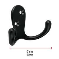 Gancho Percha Doble Negro Hermex