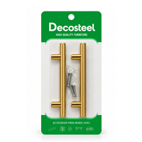 Tiradera Hueca Dorada 128 mm 2 Unidades Decosteel