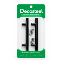 Tiradera Hueca Negra 64 mm 2 Unidades Decosteel