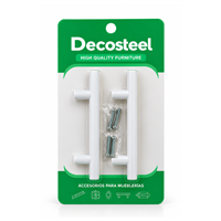 Tiradera Hueca Blanca 96 mm 2 Unidades Decosteel