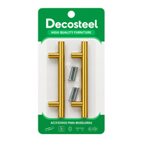 Tiradera Hueca Dorada 96 mm 2 Unidades Decosteel