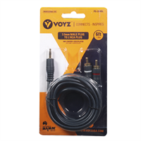 Extension Plug 3.5 mm A 2" RCA 6 Ft 1.8m Miyako